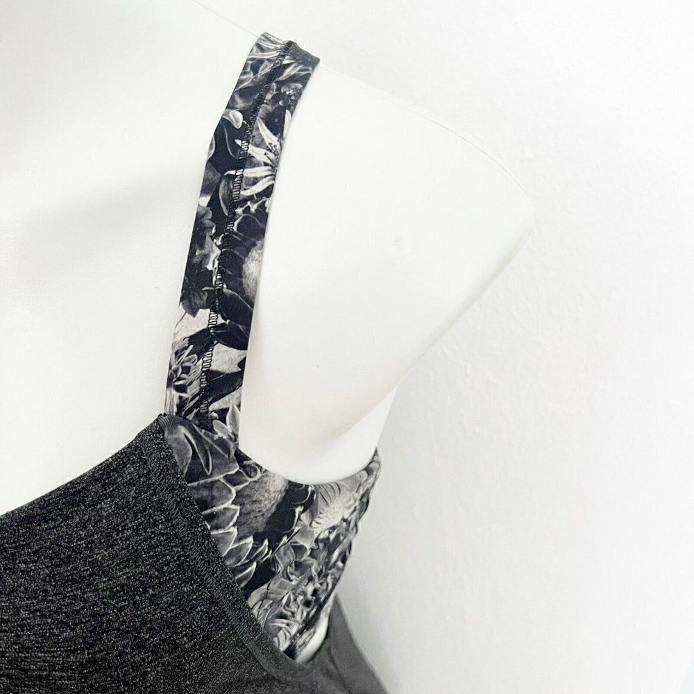 Lululemon muscle Tank top black gray Rest Less Flowabunga Size 6 - Picture 6 of 14